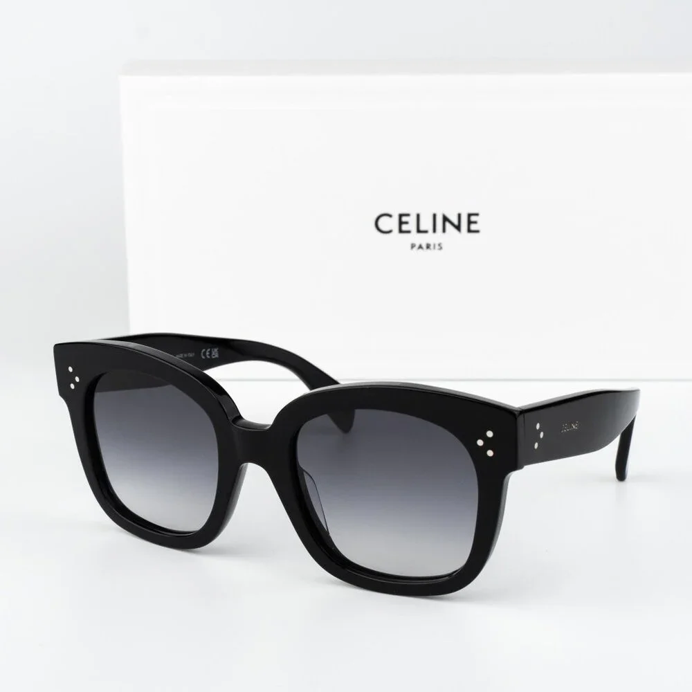 Celine 3 DOTS Women Sunglasses Black Grey Gradient Cl4002UN 01B NEW AUTHENTIC - Picture 2 of 13